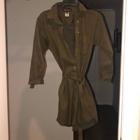 Gia Monae Dresses & Skirts - Green cargo dress